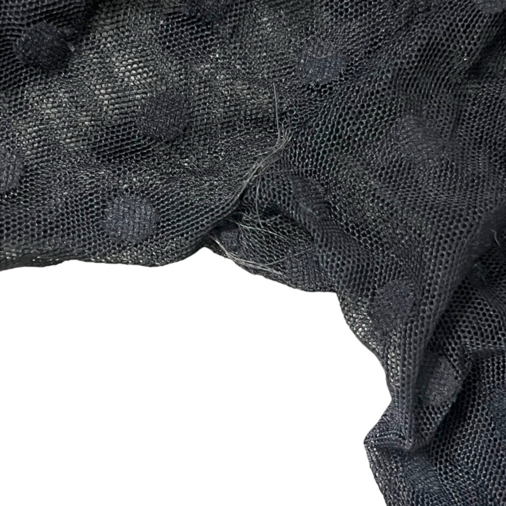 Three Hearts Mockneck Black Dot Mesh Snap Button Bodysuit - Size Small - Picture 4 of 14